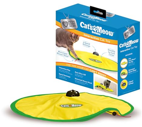 Cat's Meow | Interactive Enrichment Toy for Indoor Cats & Kittens, Automatic Movements that Simulate Mouse Tail & Hunting Prey, Self-Play Battery Powered for Physical & Mental Stimulation, All Breeds