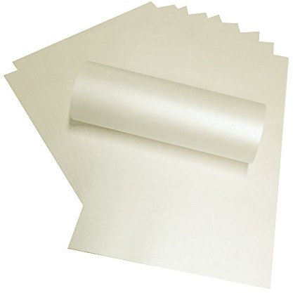 50 x Quarzo Perlglanz-Papier, 120 g/m², A4, Blass-Elfenbeinfarben, Doppelseitig, geeignet für Tintenstrahl- und Laser-Drucker