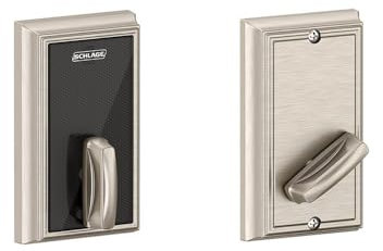 Schlage Residential BE467FADD619 Addison Control Keyless Smart Fire Rated Door Lock Deadbolt with 12398 Latch and 10116 Strike Satin Nickel Finish