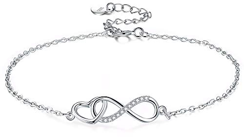 F.ZENI Damen Armband 925 Sterling Silber Unendlichkeit Armband Funkeln Kubisches Zirkonia Liebe für Immer Armbänder für Frauen Mädchen Schmuck Geschenk mit Geschenkbox