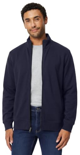Amazon Essentials Herren Leichtes French-Terry-Sweatshirt mit durchgehendem Reißverschluss, Dunkles Marineblau, XXL