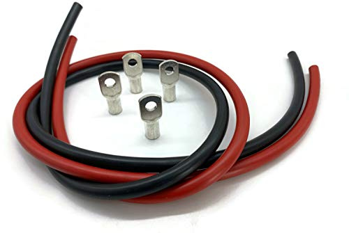 eXODA Kabel 35mm2 M8 Ringöse 1m rot schwarz Set 2 Kabel 4 Kabelschuhe | Set-Inhalt: 2 Kabel, 4 Kabelschuhe, Verwendungszweck: vielseitig, technische Standards: H07VK, maximale Belastbarkeit, hohe F