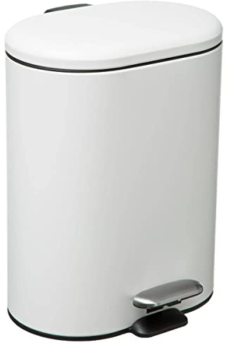 FIVE Silifex Cubo Pedal Acero Inoxidable Siliflex 6 L Blanco, Metal, 30,5x24,2x15,5 cm
