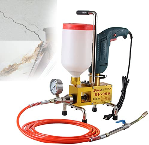 UIBAO Máquina De Lechada Piso Alta Presión De 910W,Bomba De Lechada De Inyección De Concreto Lechada De Bomba Epoxi,para Reparación De Fugas De Grietas De Concreto,110V