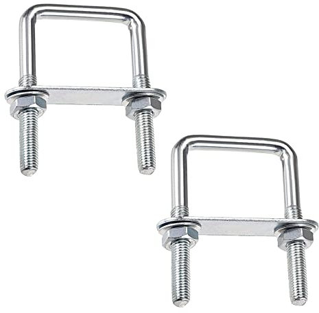 duoyif U-Schrauben M8 65 x 80 mm U-Bolzen U-BüGel Quadratische, U Schrauben Edelstahl Mit Mutter Rahmenplatte Unterlegscheibe, M8 U BüGelschraube FüR Rohr Befestigung Auto Abschleppen (65 x 80 mm)