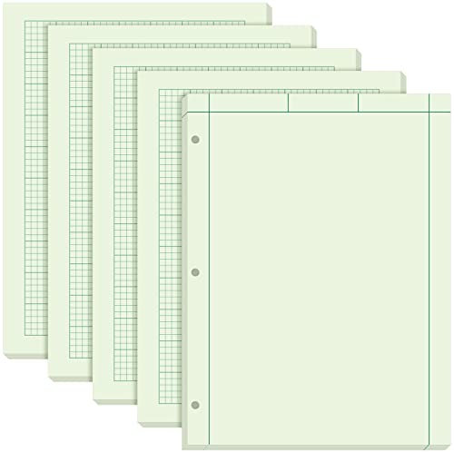 Seajan 5 Pcs Engineering Paper Notebook Engineer Computation Pad,Green