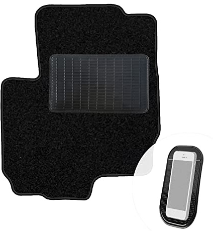 moto-MOLTICO Fahrer Fußmatte Auto Velours Fahrerseite Autoteppiche | Schwarz Fahrermatte 1-teilig passend für Mitsubishi Colt 2005-2012