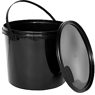 Nipter Eimer mit Deckel, schwarz, lebensmittelecht, 10L x 5 Stück