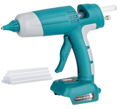 Set di pistole per colla a caldo wireless per batteria Makita 18 V LXT, pistola per colla a caldo digitale a LED con 10 bastoncini per colla a caldo da 0,43, per riparazioni domestiche, arti e
