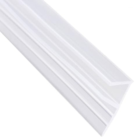 TA-VIGOR Frameless Shower Door Bottom Seal Strip, 7/16(11mm) Drip Rail - 1/4(6mm) Glass x 118(3000mm) Length F-Type Glass Shower Screen Door Sweep Silicone for Shower Door Seal