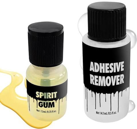 Dress Up America Mastix- und Klebstoffentferner-Set – Große Größe (7,3 ml) – Halloween-Kosmetikkleber-Make-up-Set für Gesicht und Körper