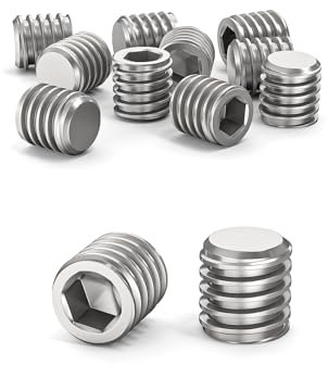 ORTAVA 10 Stück Madenschrauben, Gewindestifte M8 x 8 mm DIN 913 / ISO 4026 mit Innensechskant (ISK) und Kegelkuppe, Madenschraube Edelstahl(Silber)