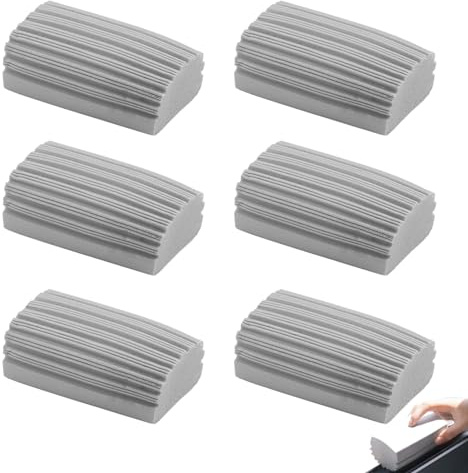 SMYJDMM Damp Duster, 6 Stück Wiederverwendbarer Staubschwamm, Feuchtreinigungsschwamm Haushaltsreinigungsschwamm Clean Duster Schwamm für Fenster Geländer Sofas Türspalten(Grau), SMYJDMM-0021