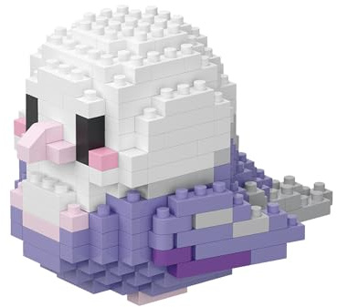 NOOLY Pappagallo Micro Mattoni da Costruzione Kit Uccello Thmed Blocchi Set Decorazione per Casa e Ufficio WKLJM-01 232 Pezzi (Bianco e Viola)