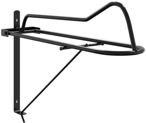 vidaXL Sattelhalter, Trensenhalter Klappbar Wandmontage, Sattelträger für Sattelraum Scheune Stall, Westernsattelhalter, Schwarz Eisen
