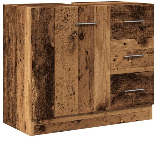 vidaXL Waschbeckenunterschrank Altholz-Optik 63x30x54 cm Holzwerkstoff