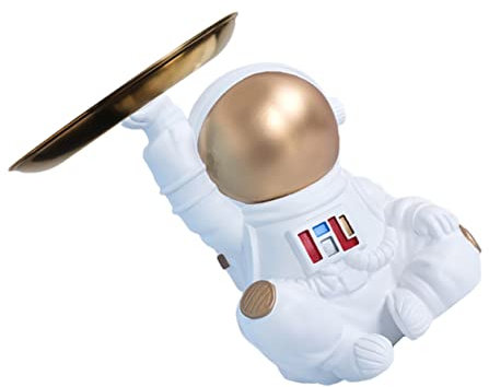 Ciieeo 1pc Astronaut Tray House Decorations for Home Toy Household Furnishing Toys Cabinet Decor Space Crafts Astronaut Model Tray Earring Tray Space Toys Resin White