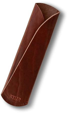 STUR Griffschutz Braun, Pfannenstiel-Hitzeschutz für Gusseisenpfannen | Griffüberzug, Griffschale, Echtleder, pflanzlich gegerbt, langlebig & robust, für Eisen- & Gusseisenpfannen, Made in Germany