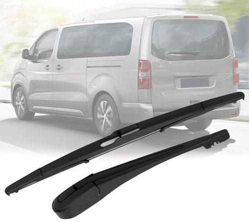 Bras D'essuie-glace Arrière Compatible avec Citroen Jumpy/F-iat Scudo/Peugeot Expert 2007-2016, Essuie-glace Arrière et Bras, Kit de Balai D'essuie-glace Arrière de Voiture étanche