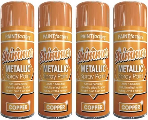 MIXEL Metallic Copper Spray Paint, Quick-Drying Formula, DIY Enthusiasts, Perfect For Enhancing Furniture, Home Décor, Metal, Wood, Plastic, Indoor And Outdoor Use, 200ml, (4 Pcs)
