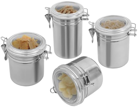 HHEMSTD Edelstahl Kaffeedose Kaffeepulver Dose Vorratsdose Frischhaltedose Vorratsdosen Luftdichte Dose Kaffeebohnen Behälter für Küche
