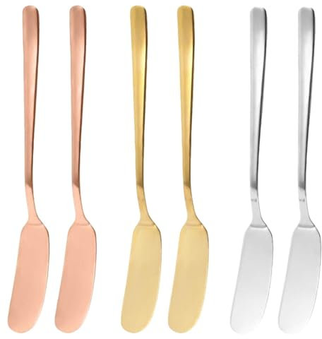 KSBBHDS 6 Stück Buttermesser, Küchenutensilien Aus Edelstahl, Marmeladenspray -Messer, Küchenartikel, Kochzubehör.