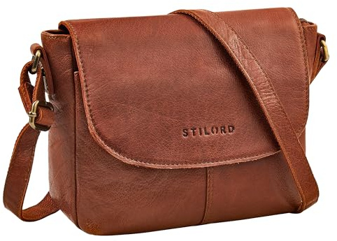 STILORD Elowen Kleine Umhängetasche Damen Leder Handtasche Braun Klein Echtleder Damentasche Vintage Ledertasche Crossbody Bag Schultertasche