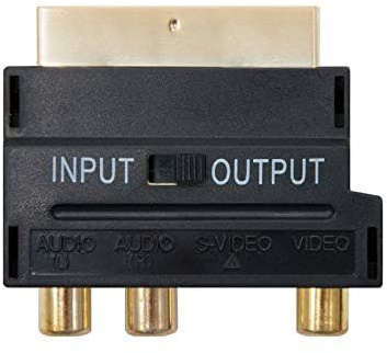 VoltShine Adaptateur péritel vers RCA/SVIDEO avec 3 ports RCA et SVIDEO, noir, avec interrupteur multifonction
