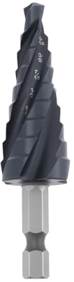 SG Store 1/4 - 3/4 Step Drill Bit, M35 Hss Step Drill 1/4 Hex Shank Four Spiral Flute Cobalt Bit for Metal Aluminum Plastic