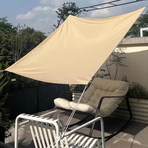 Vela Ombreggiante Rettangolare 6x4 3x4 3x2, con Kit di Fissaggio, Vela Ombreggiante Impermeabile, Antistrappo, Panno Ombreggiante per Esterni, con 4 Corde, Ombreggiante con Occhielli(Yellow,4x5m)