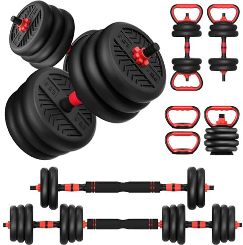 Kurzhantel-Set, verstellbare Gewichte, 2 Stück, freie Gewichte für Damen/Herren, Trainingsgerät als Langhantel, für Zuhause, Fitnessstudio, 36,3 kg (2 x 18,1 kg)