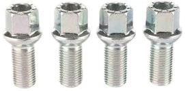 BASPHHH car wheel nut Compatible with VW M14 X 1.5 Alloy Wheel Bolts Bolt Kit(Silver 4PCS)