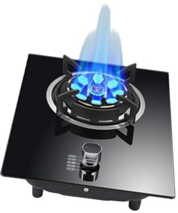 Réchaud à gaz portable, couvercle anti-feu en cuivre à 9 têtes, GPL/GN, double usage, peu encombrant, for camping-car et repas en famille(LPG)