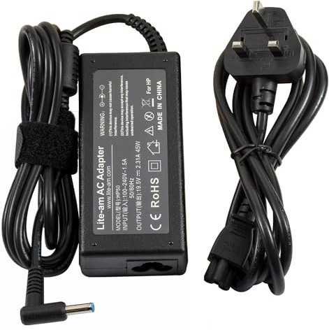 Lite-am 45W AC Adapter Power Supply 19.5V 2.31A Laptop Charger with 4.5mm x 3.0mm Blue Tip Connector For HP Envy 13-AB003NA 13-AB003NA 13-AB004NA