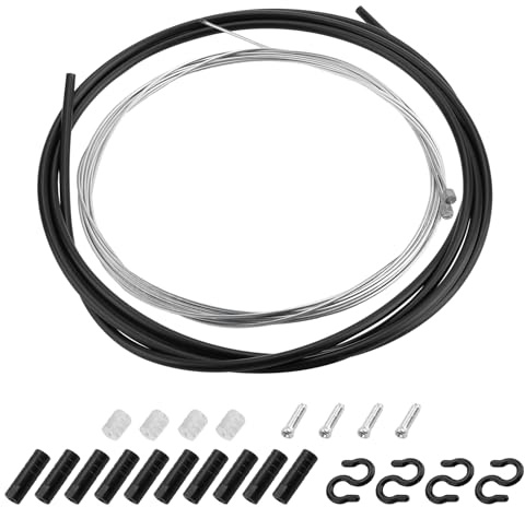 Bike Shift Cable Kit with 2 Galvanised Steel Inner Cables | Universal Bicycle Change Cables for Mountain Road Bike Repair,Smooth Shifting with O-rings, End Caps & S-clips