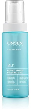 Onsen Secret Japanese Cleansing Milk Face Wash, Anti Aging Gentle Cleanser, Makeup Remover, Cleansing Milk for Sensitive Skin, All Natural, Purifying Organic, Non Foaming Facial Cleanser - 150 ml