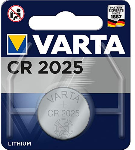 Varta CR2025 Lithium 3 V Non-Rechargeable Battery – Non-Rechargeable Batteries (Lithium, Button/Coin, 3 V, CR2025, Silver, 20 mm)