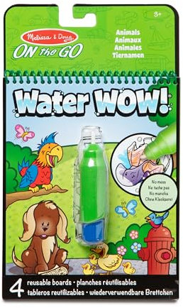 Melissa & Doug Water Wow! Animals Magic Painting Books with Water Pens | Colouring Books for Children Age 3 4 5 6 7 | Travel Toys for Toddlers on Plane Activities for Kids - FSC Certified