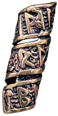 Kiss of Leather Runen Alphabet Bartperle Lockenperle aus Bronze, 6 mm Innendurchmesser