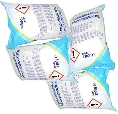 4 x Raumentfeuchter-Nachfüllpackungen à 1,2 kg - verhindert Schimmel, Moder, üble Gerüche, Stockflecken - Raum-Entfeuchter