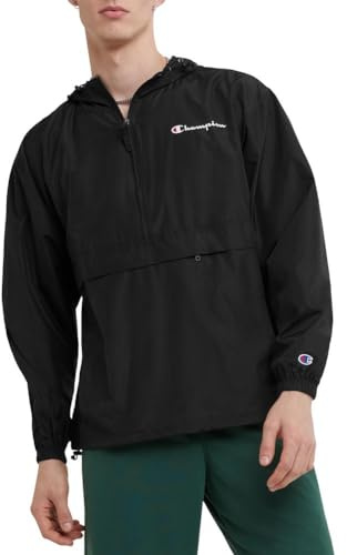 Champion mens Packable - Solid Jacket, Black-549369, Large US