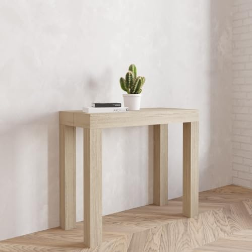 VE.CA.s.r.l. | Table Console Extensible Nettuno | en Bois Stratifié | Extensible de 40 cm à 300 cm | Meuble Cuisine Maison Design | Couleur : Chêne Sherwood
