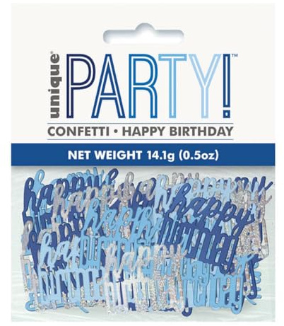 Konfetti - 14 g - Happy Birthday - Glitzer Blau & Silber Geburtstag