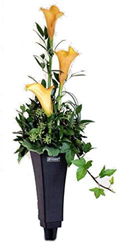 Grabvase/Steckvase | Moderne, 4-eckige Grabvase in einem stilvollen und eleganten Design. Grabvase oder Steckvase für Trauerblumen und Trauersträuße.