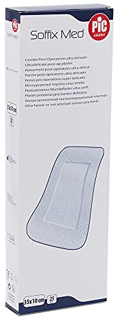 Pic Solution Soffix Med Cerotto Post-Operatorio Ultra Delicato, 35 Cm Lunghezza X 10 Cm Larghezza 25 Pezzi - 10 Gr