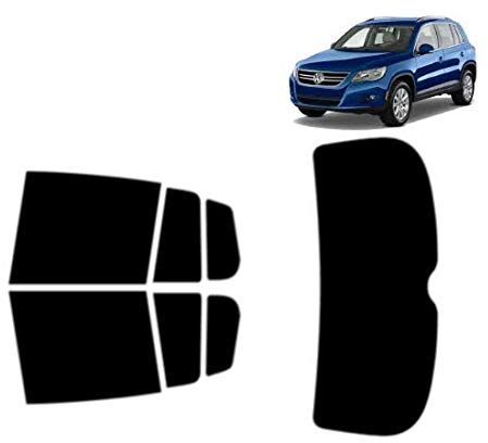 Passgenaue Tönungsfolie für Tiguan 5-Türen 2007-2015 Heck/Seitenscheiben (20% Schwarz)