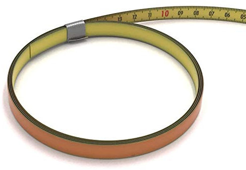 Skalenbandmaß 30cm mit Selbstklebefolie - Bezifferung von rechts nach links - Stahl, gelb mit Polyamid Beschichtung - Breite: 10mm, mit Duplexteilung - Gehrungsband Anschlagband Rollbandmaß Lineal