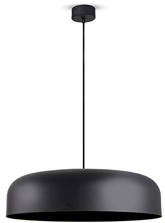 L+ Moderne Hängeleuchte aus Metall, handgefertigt, für Küche, Wohnzimmer, Schlafzimmer, Ø40cm, E27 (schwarz)