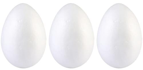 BESPORTBLE Polystyrene Eggs 15 cm Easter Foam Eggs 15cm Easter Egg Polystyrene Eggs 15cm Foam Egg 15cm Big Polystyrene Eggs 3pcs 15cm Easter Foam Eggs White Eggs Polystyrene Eggs For Craft