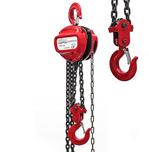 Wiltec Paranco a catena manuale, max 5000 kg, con catena di 3 m, sollevamento di 2,5 m per carichi pesanti
